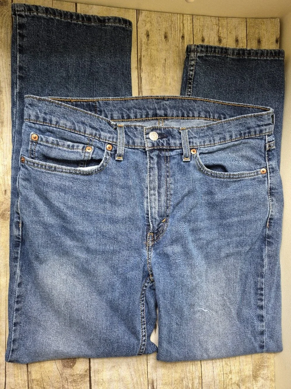 Levi's Men's Blue Denim Jeans 505 34x30 - Classic Fit